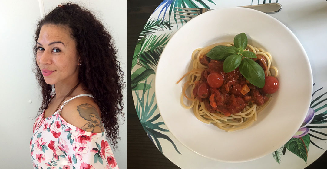 Yummy - Charmaine Frey - Spaghetti mit pikanter Tomatensoße (Titel)