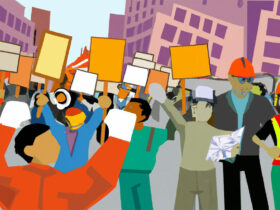 Gewerkschaften protestieren für höhere Lohne als Ausgleich der Inflation (Illustration)