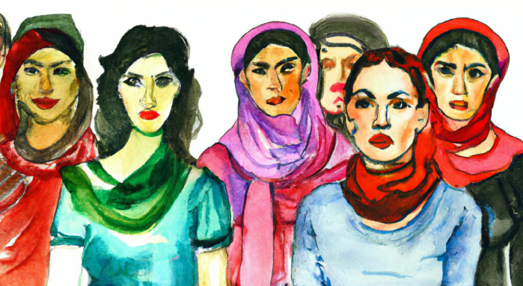 Frauen Revolution im Iran (Illustration 2022)