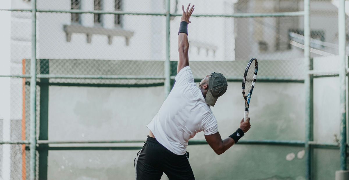 Tennisspieler auf dem Court