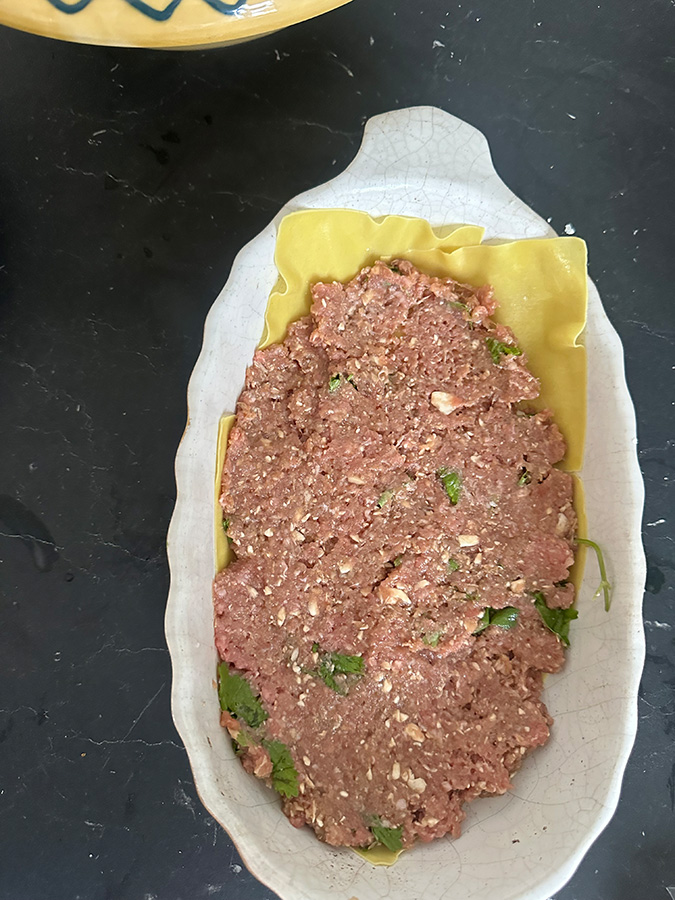 Putenhackfleisch für Dumpling-Lasagne