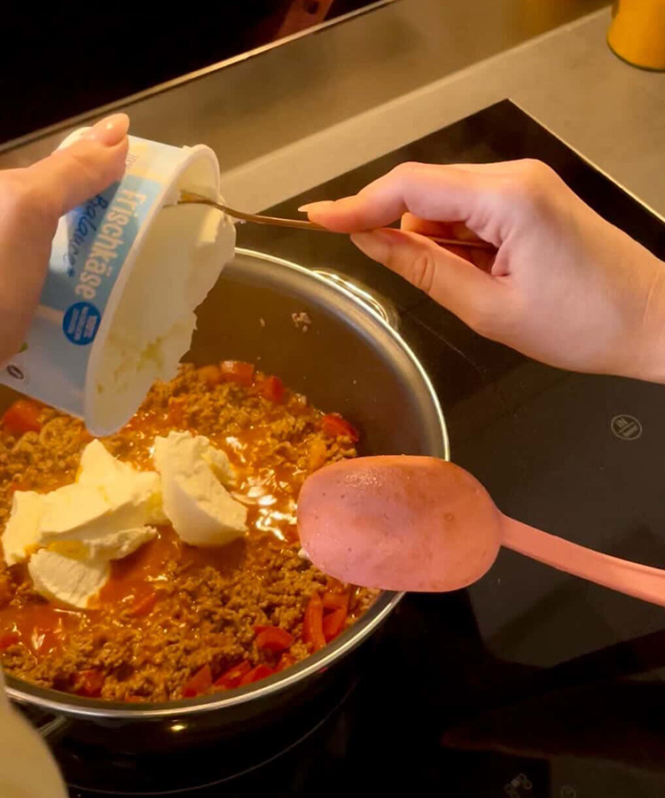 Frischkäse in High Protein Burritos